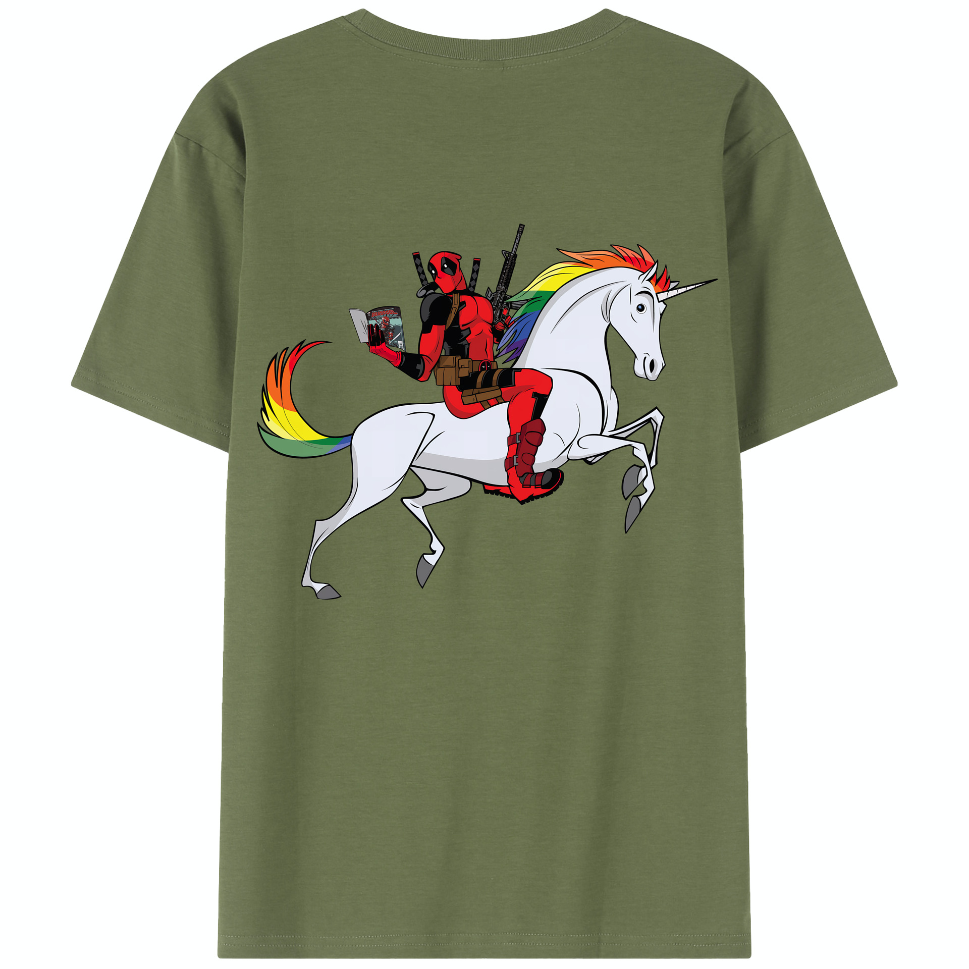 （画像用） Deadpool デッドプール 綿100％半袖Tシャツ（背面プリント）